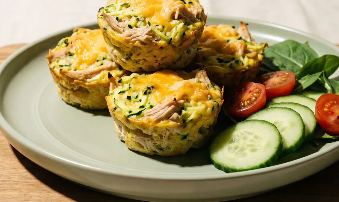 Muffins salgados com salada